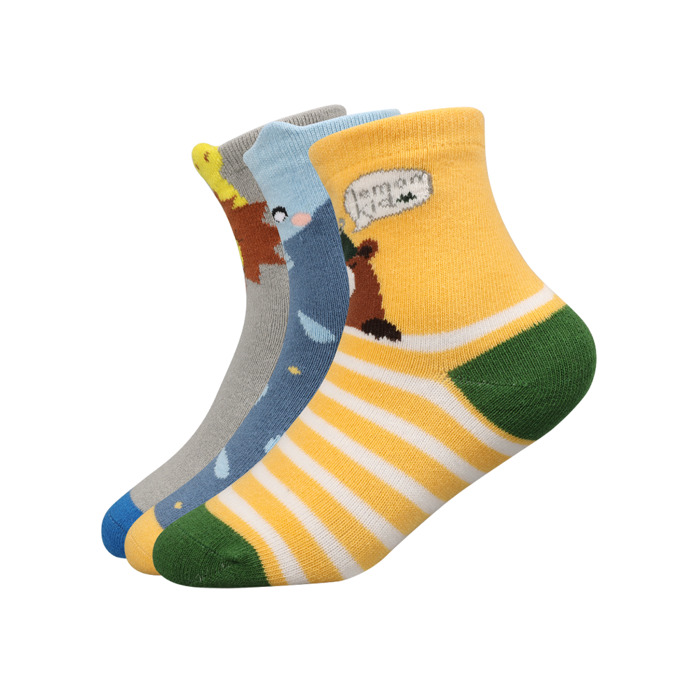 Animal pattern cuted children classic design socks for boys