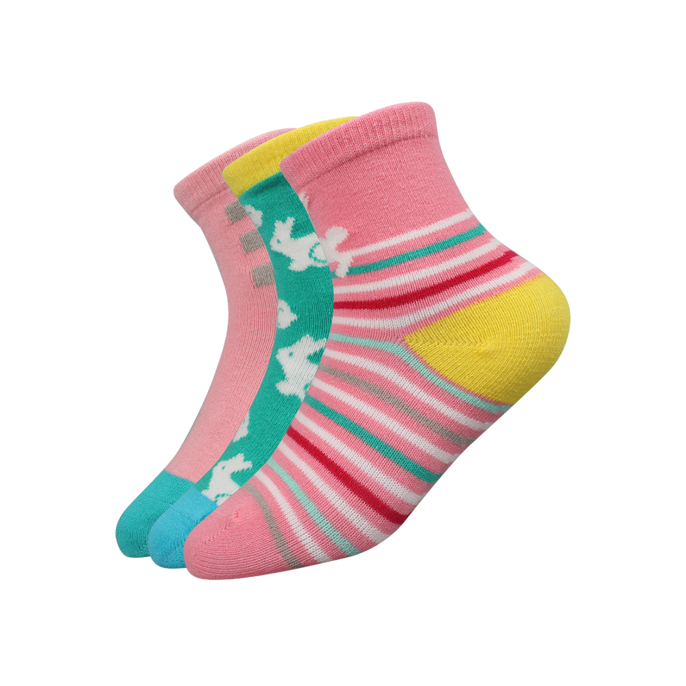 Fashion cotton rich jacquard design animal style tube socks for girls