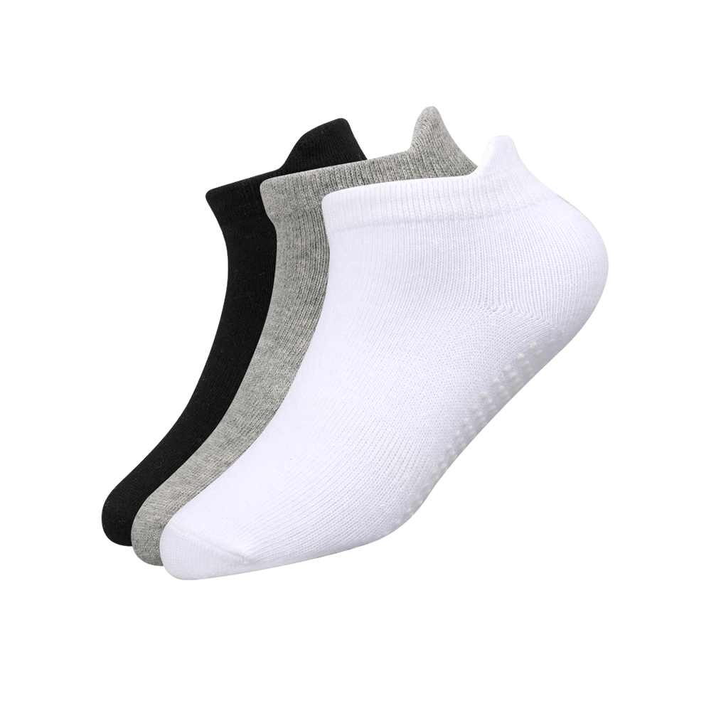 Three basic color socls for kids with anti-slip on the bottom and ears on the top