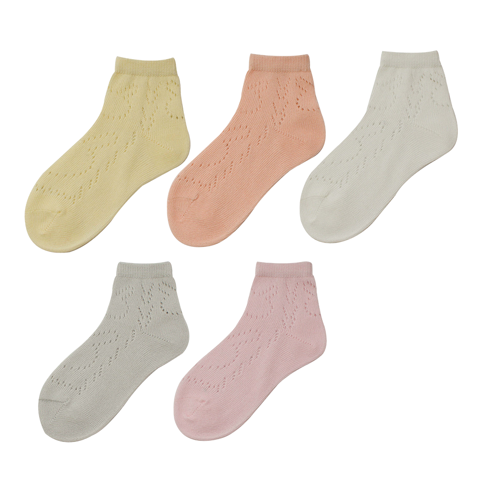 Plain children combed cotton mesh child ankle socks