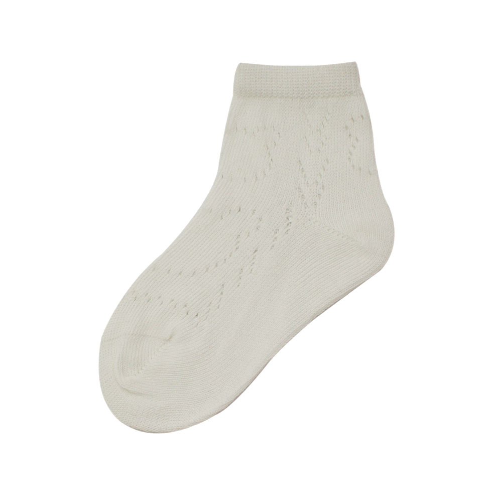 Plain children combed cotton mesh child ankle socks