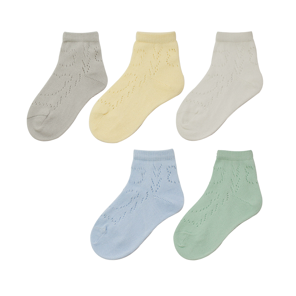 Plain children combed cotton mesh child ankle socks