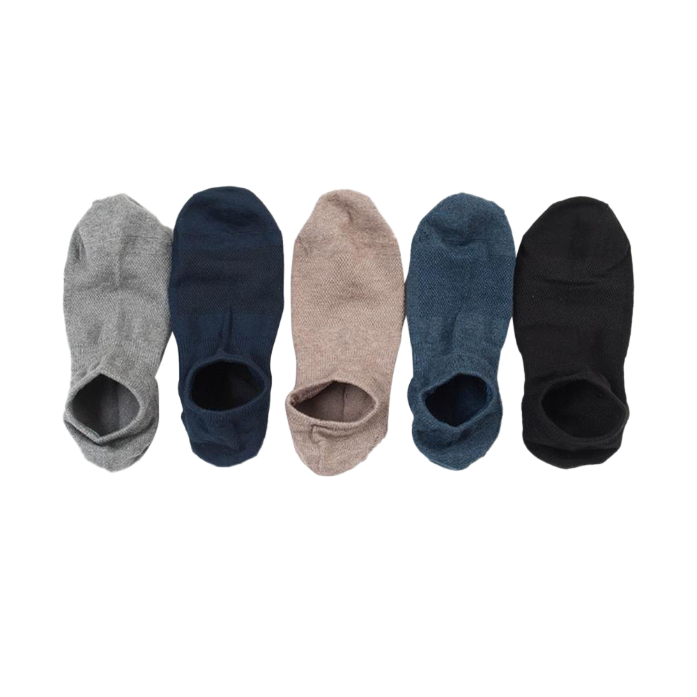 Casual daily breathable socks with logo printed plain non slip invisible men's socks