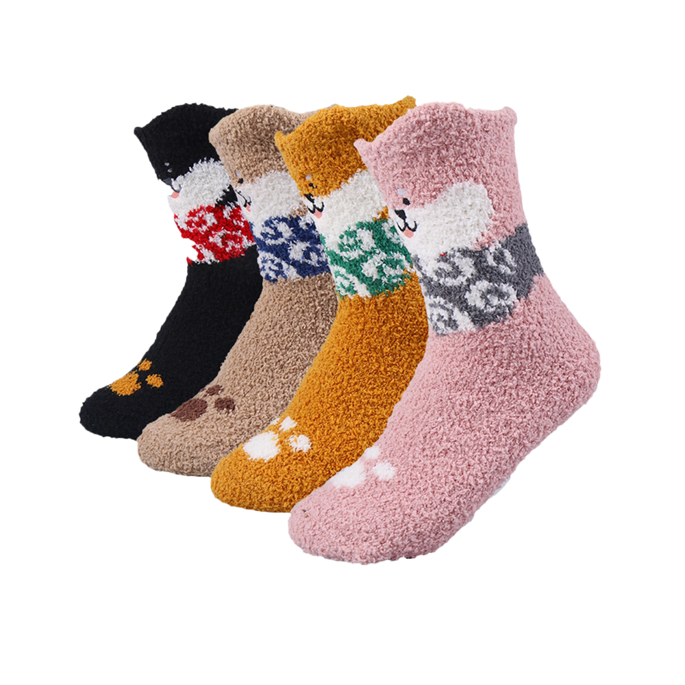 Cartoon designwinter cozy socks women socks for winter