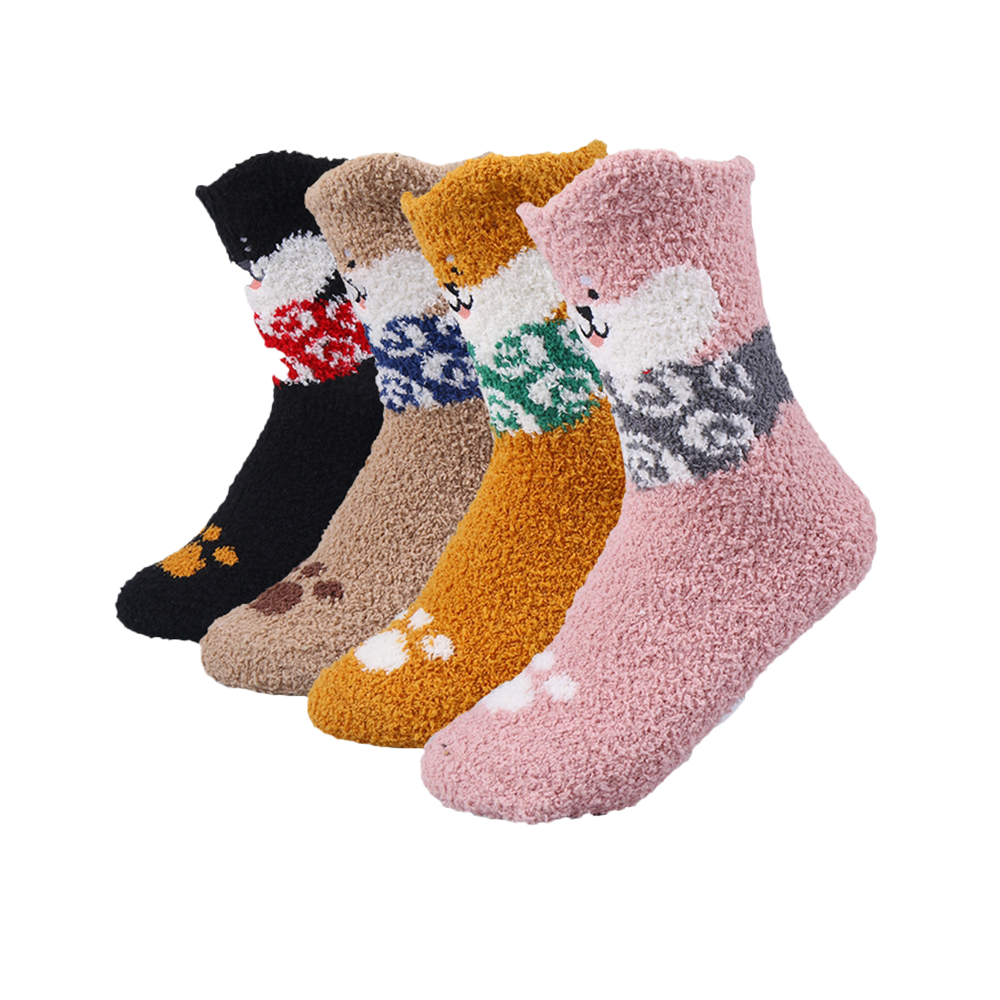 Cartoon designwinter cozy socks women socks for winter