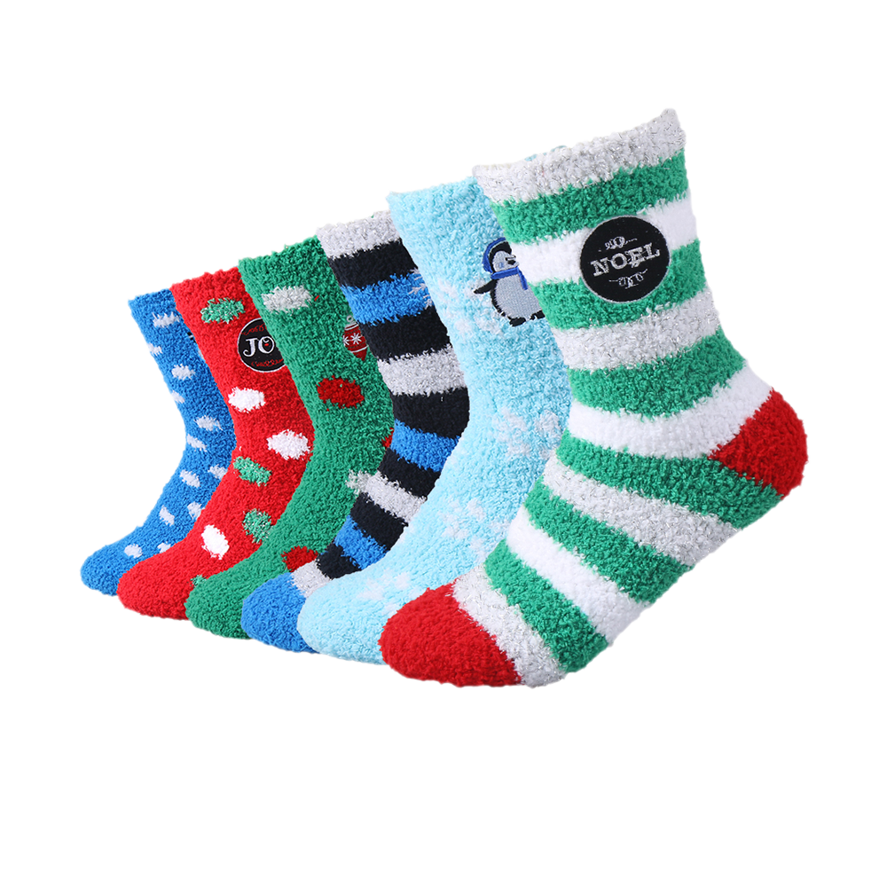 Xmas designwinter cozy socks women socks for winter with emboridery