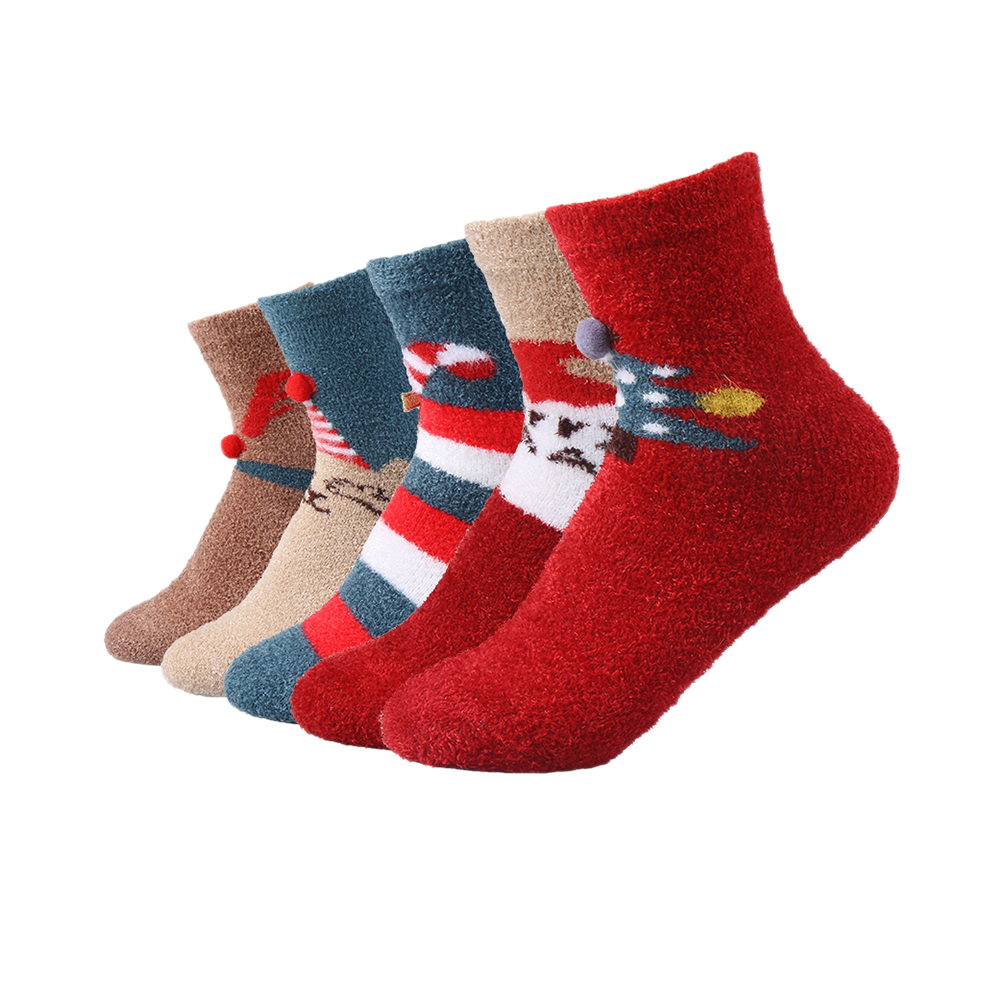 Xmas accessories christmas socks women winter sleep bed floor home socks cozy warm crew socks 