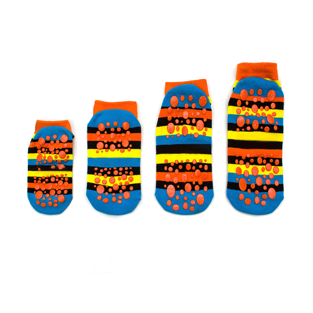 Cotton trampoline stripe design suitable for ready socks non slip socks