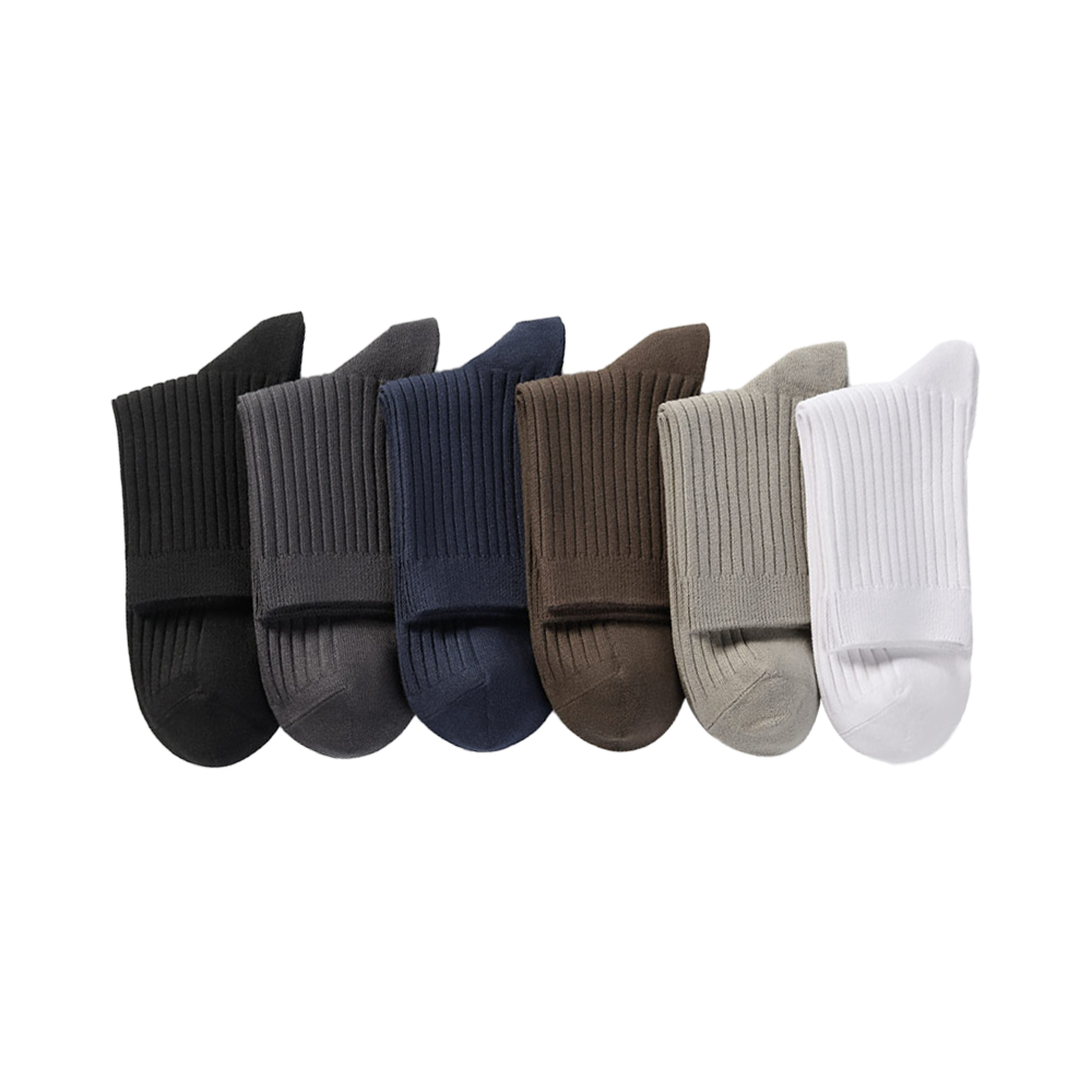 Combed cotton socks with six basic color custom men business work bamboo fiber socks