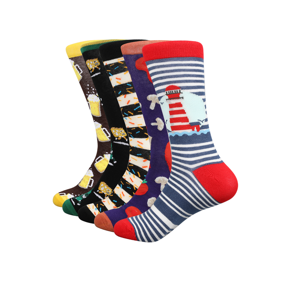 Fashion colorful funny happy crew cotton men designer socks