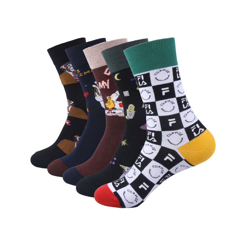 Men funny socks colorful unisex women cotton happy socks