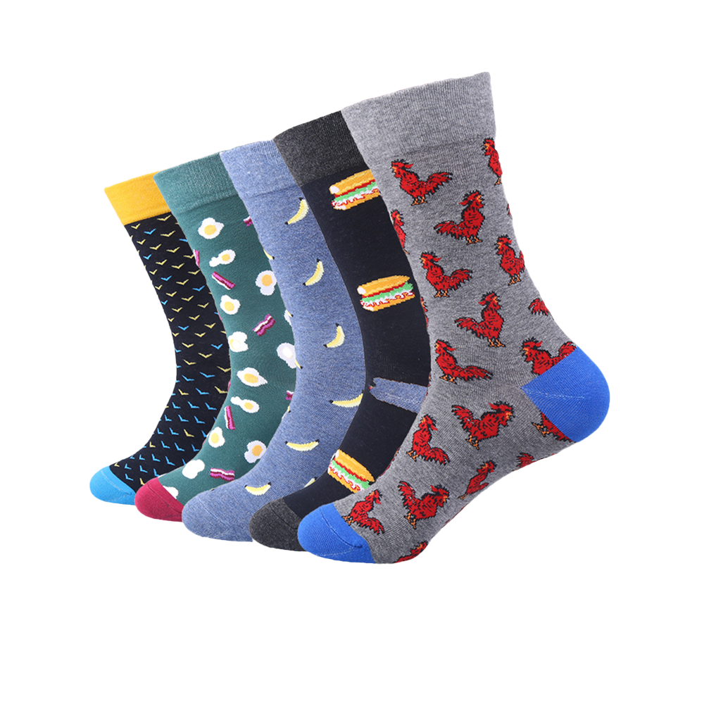 Cotton colorful crew men socks