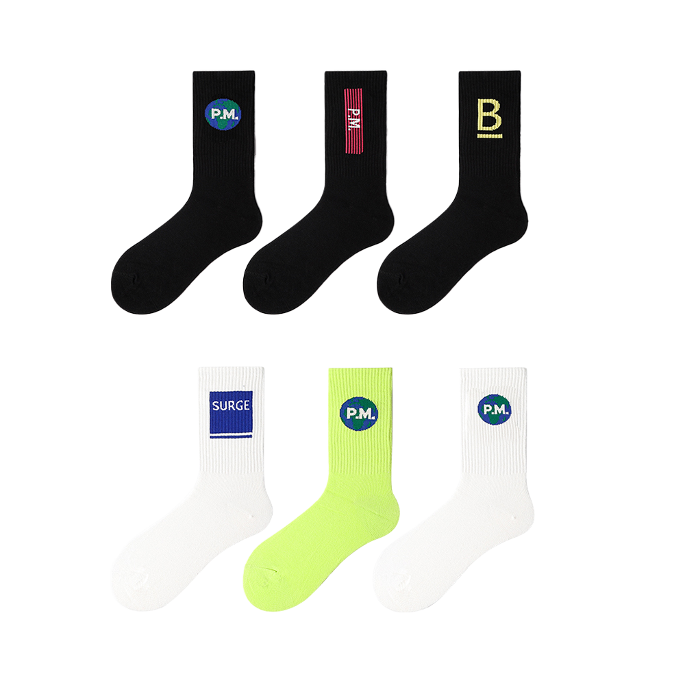 6 colors styles tube seamless high rib walking socks