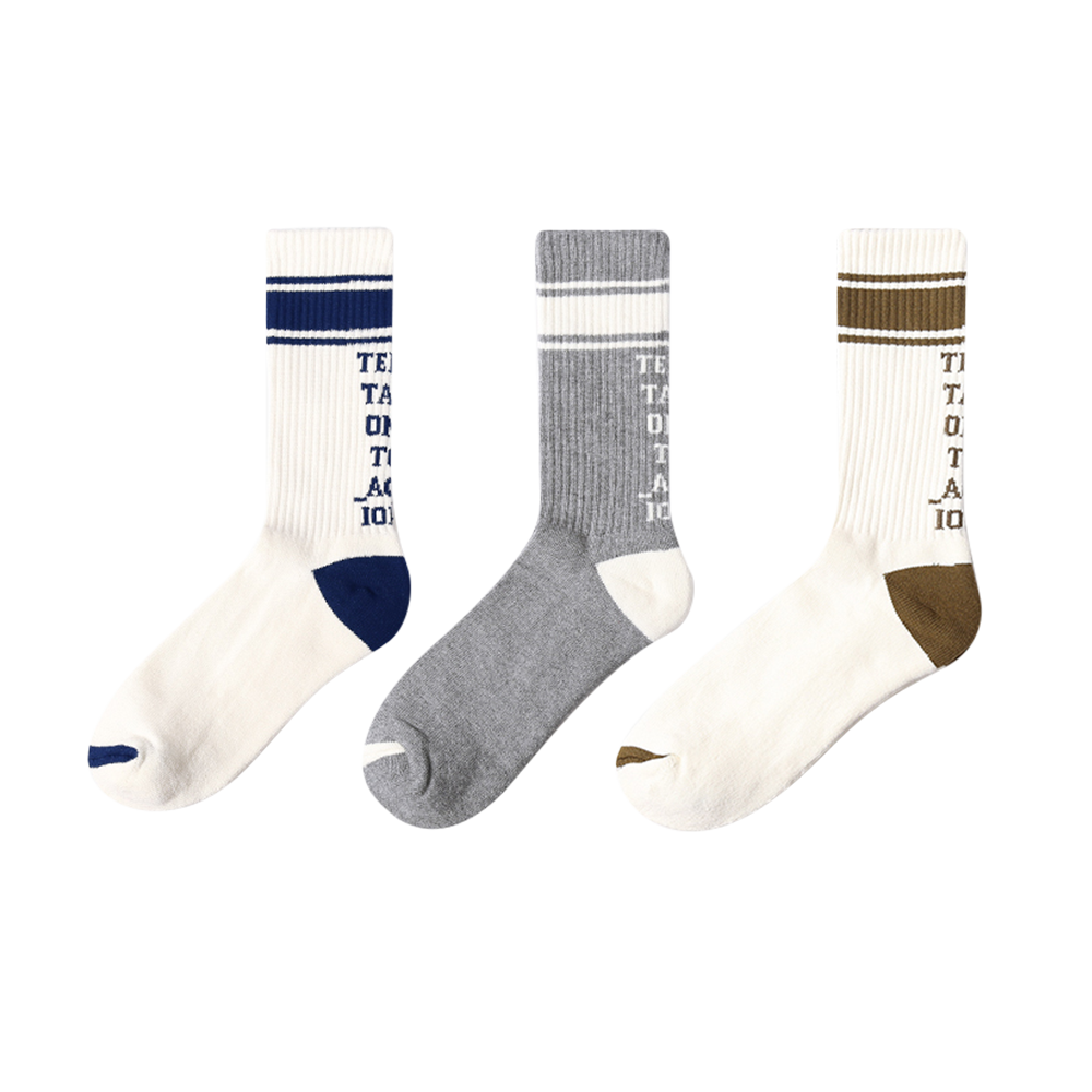 Colorful cushion tube seamless high rib walking socks