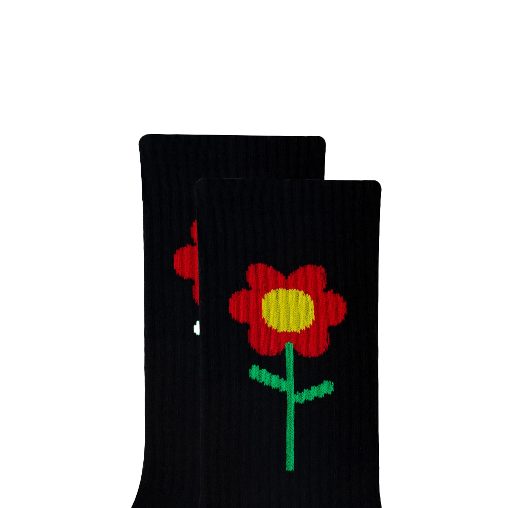 Jacquard flower style socks combed cotton women socks