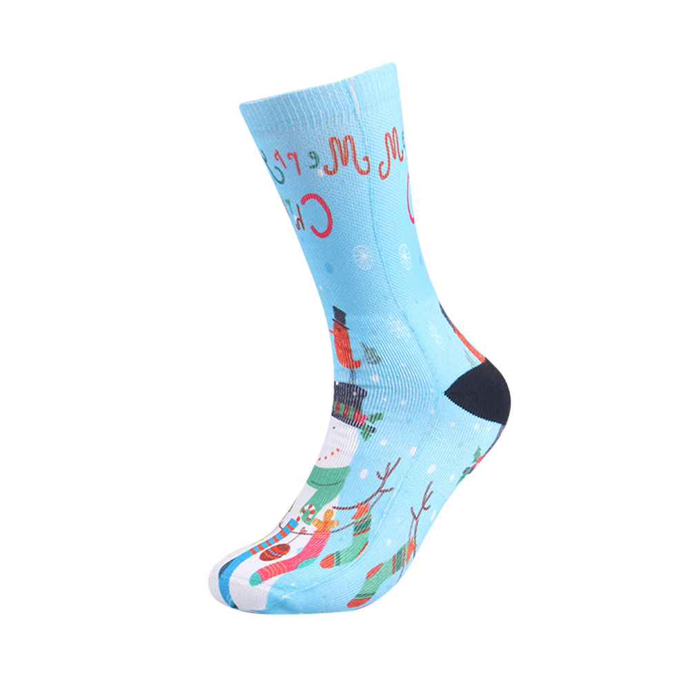 Sublimation xmas series pattern 3D printing mid ankle fashion socks