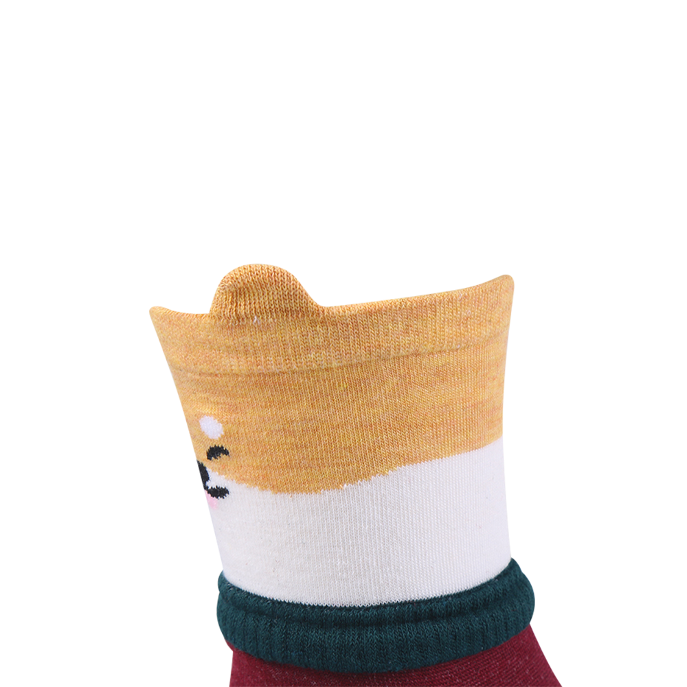 3D ears anemal design cotton women socks