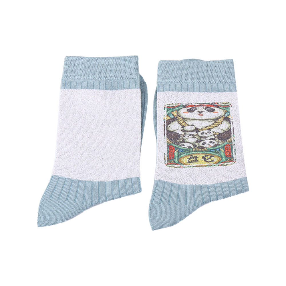 Sublimation pattern design printed designer socks cotton