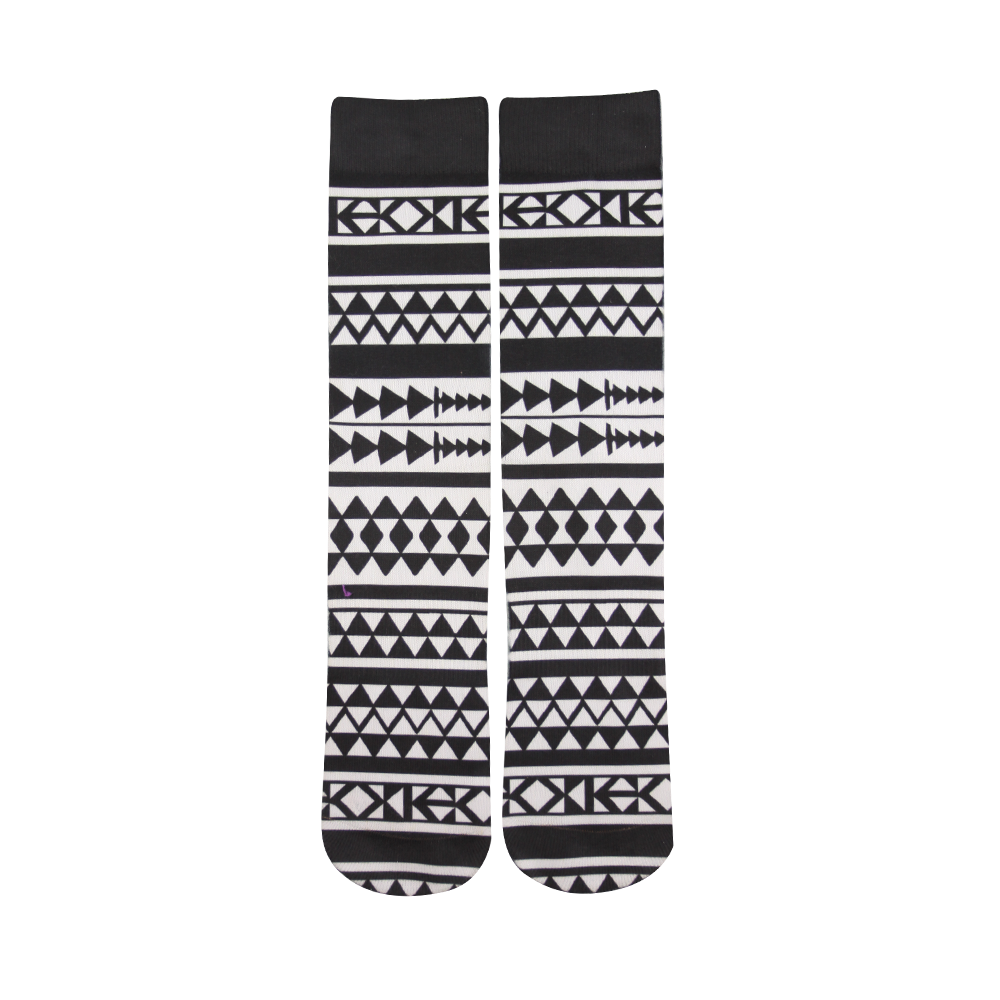 Sublimation pattern designers high leg crew cotton fashion socks