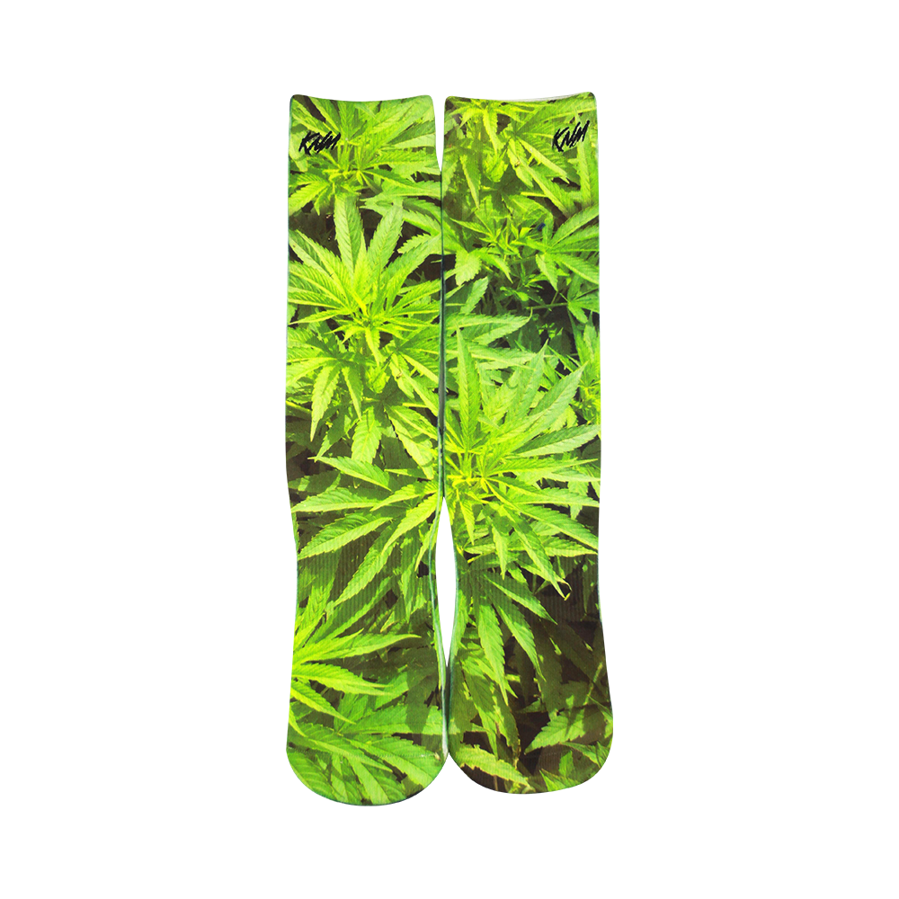 Sublimation pattern mid calf crew cotton fashion socks 