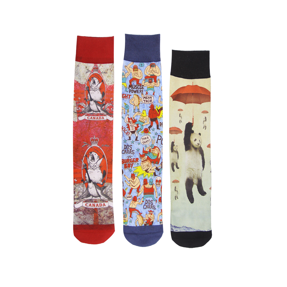Sublimation wholesale high leg crew cotton fashion cute  socks unisex 