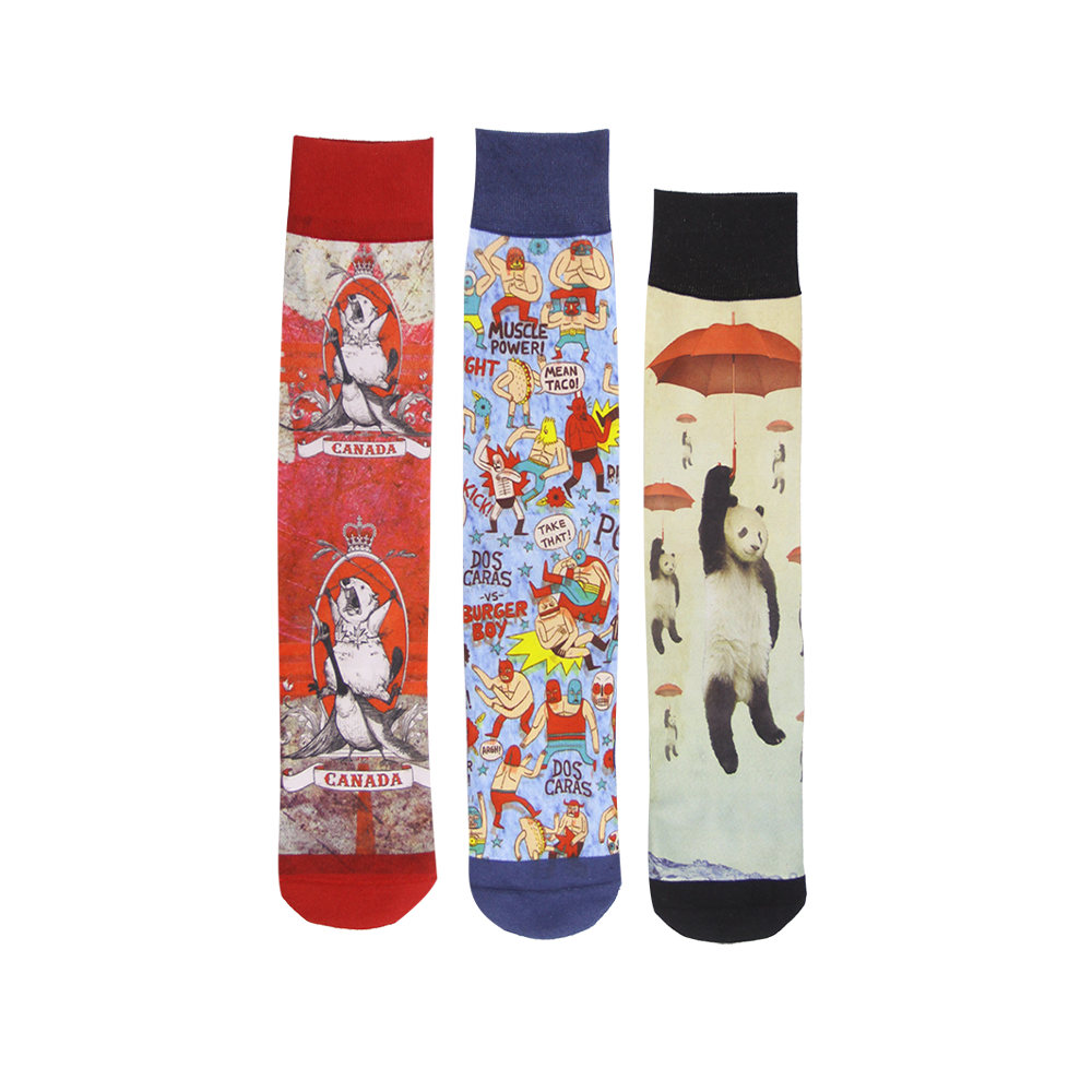 Sublimation wholesale high leg crew cotton fashion cute  socks unisex 